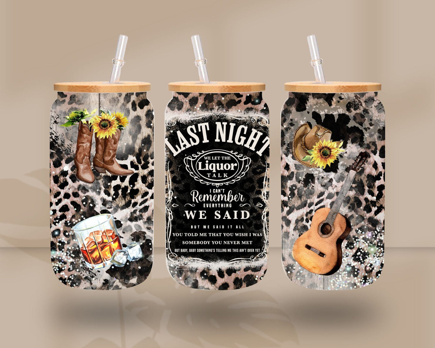 Last Night - UV DTF 16oz Libbey wrap