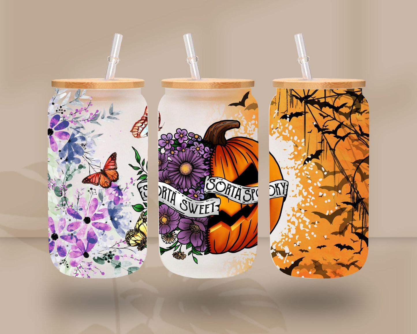 Sorta Sweet Sorta Spooky - UV DTF 16oz Libbey wrap