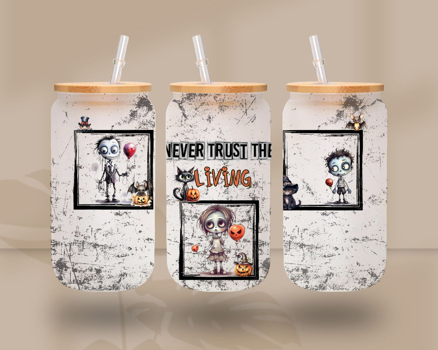 Never Trust the Living - UV DTF 16oz Libbey wrap