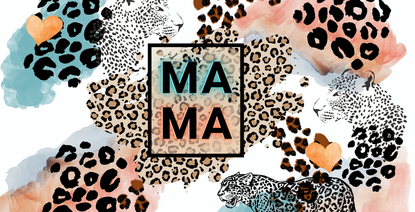 Mama Leopard - UV DTF 16oz Libbey wrap