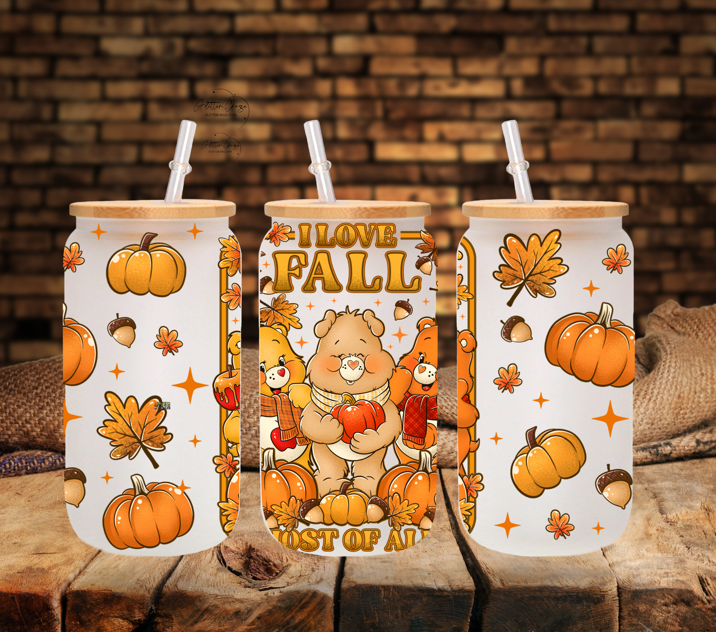 I love Fall most of all - UV DTF 16oz Libbey wrap