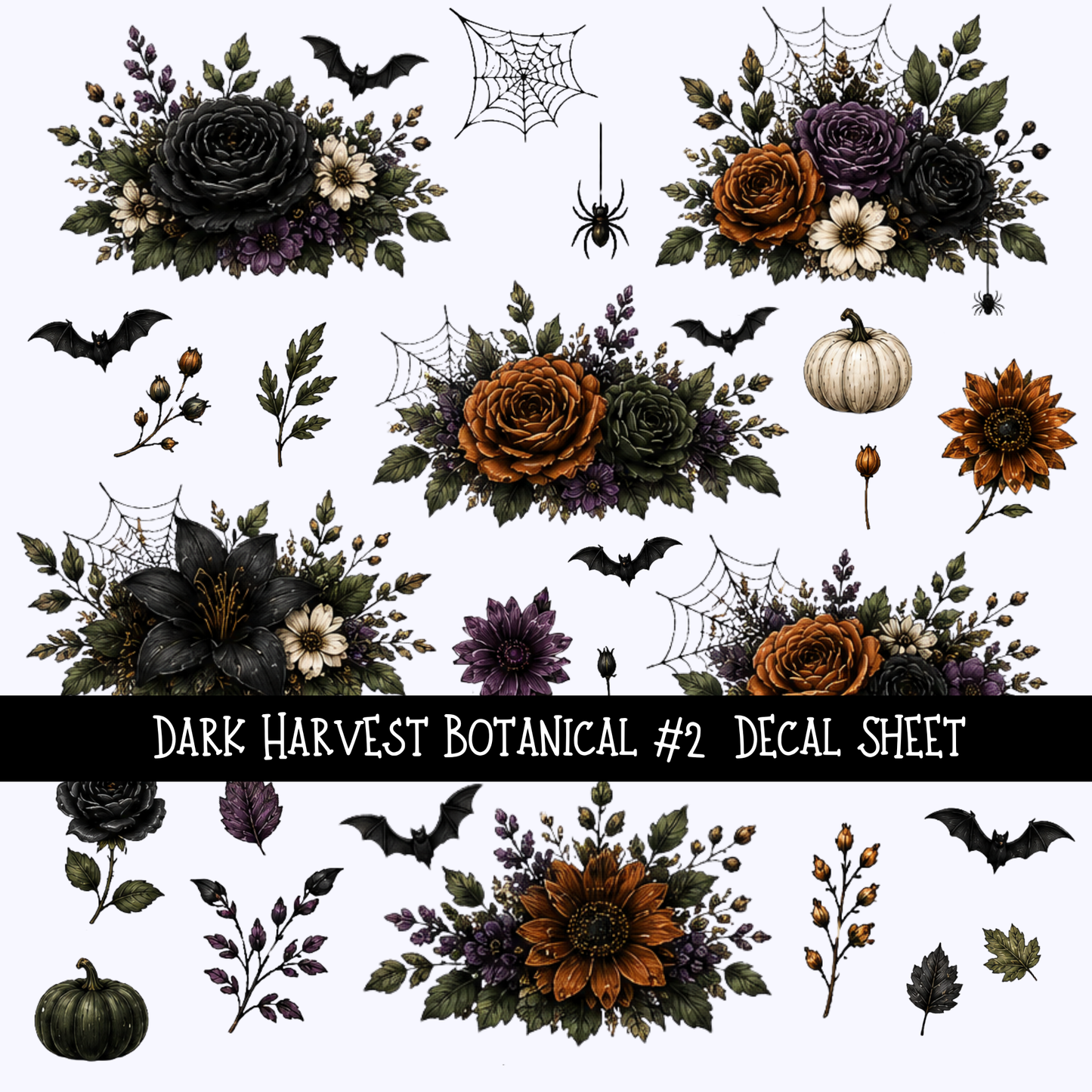 Dark Harvest Botanical - UV DTF Decal sheet 2 varriant