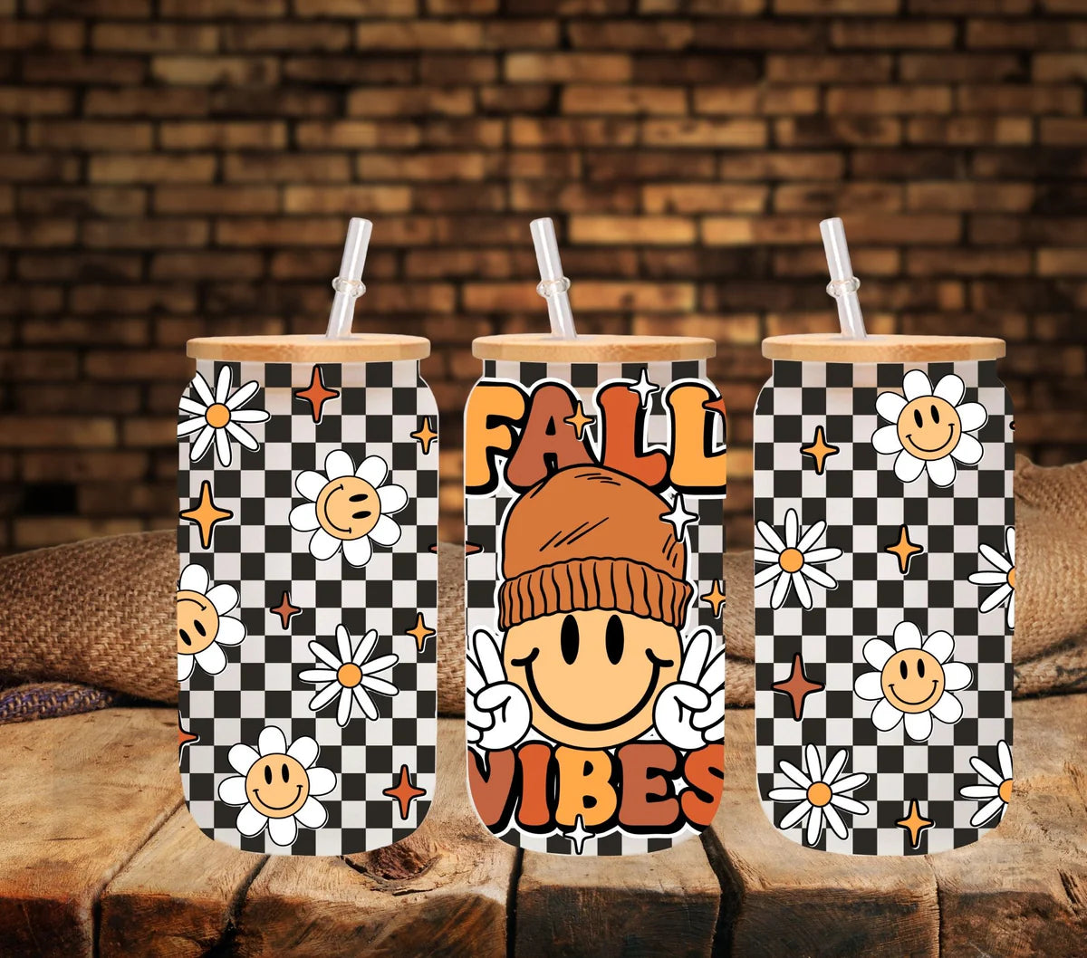 Fall Vibes - UV DTF 16oz Libbey wrap