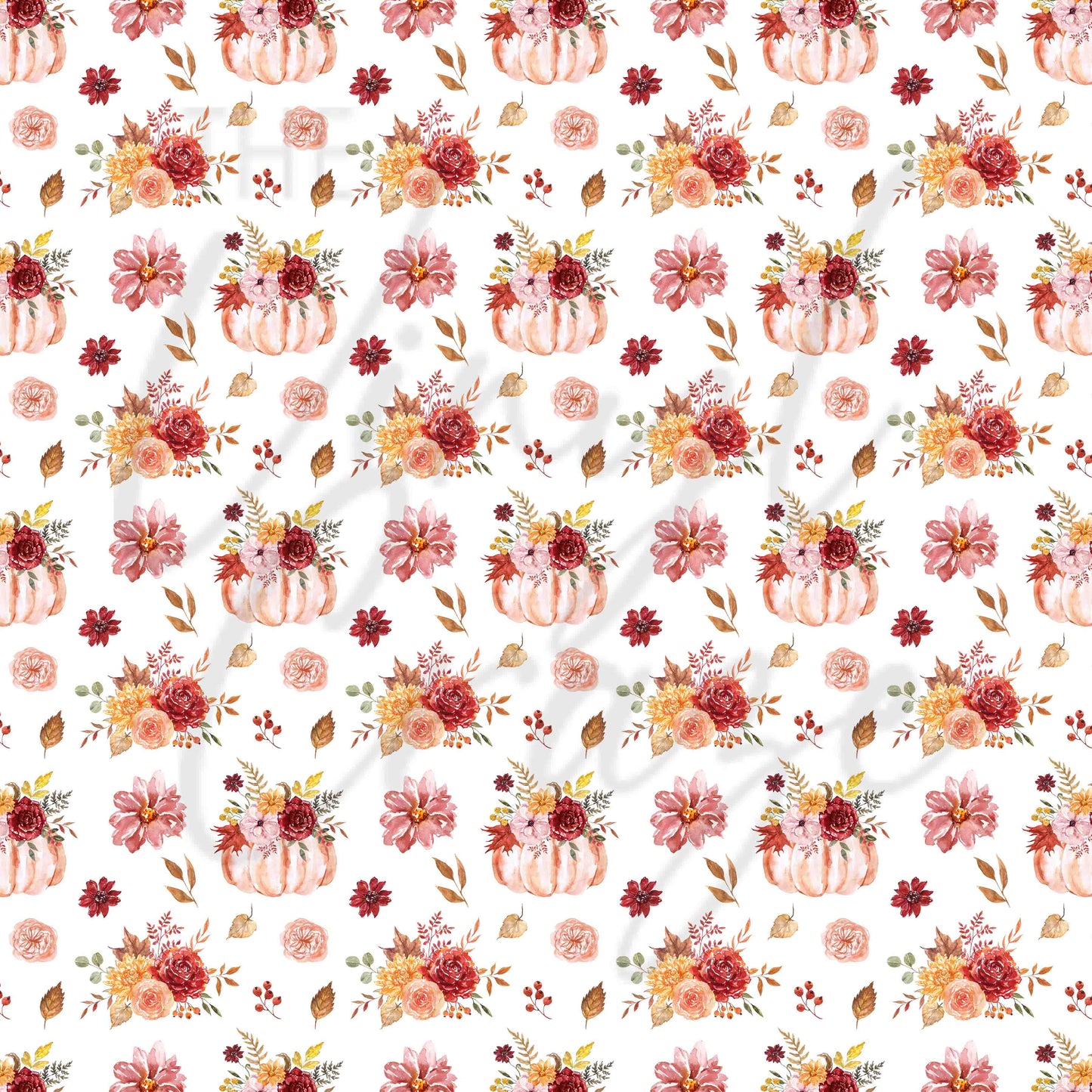 Fall Pumpkins and Floral - Adhesive Vinyl Sheets