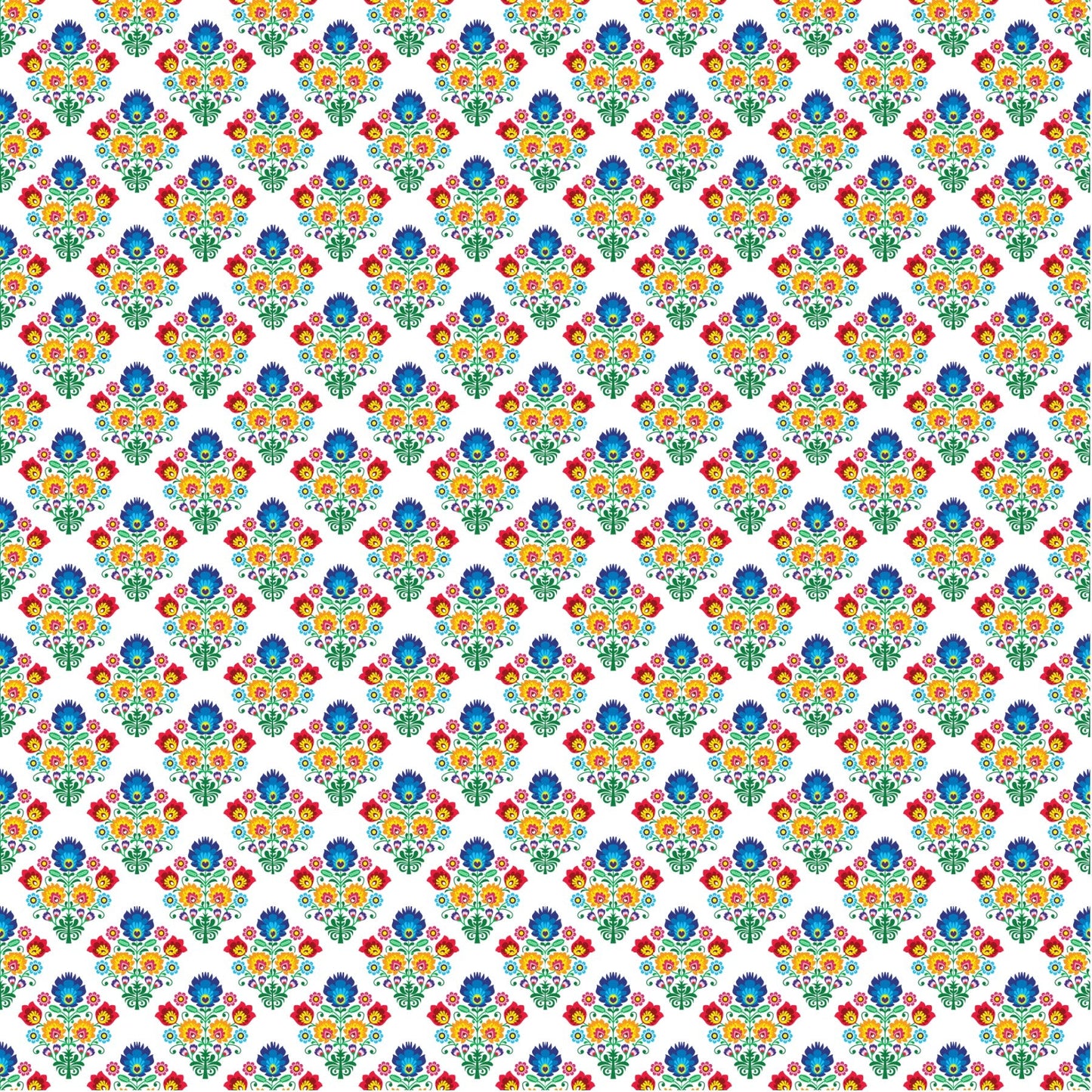 Folk Art Flowers - Adhesive Vinyl 12x12 Sheet