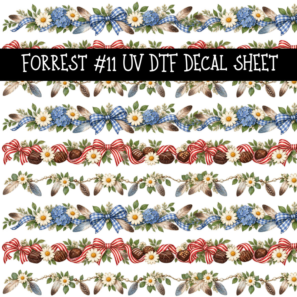 Forrest UV DTF Decal sheets 11 Designs available