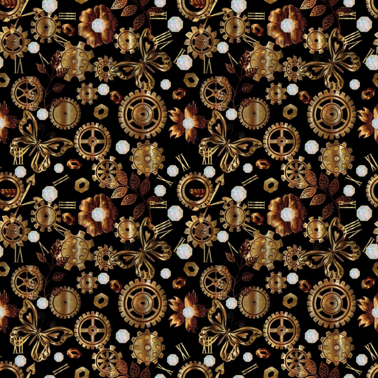 Gears and Butterfly - Adhesive Vinyl 12x12 Sheet