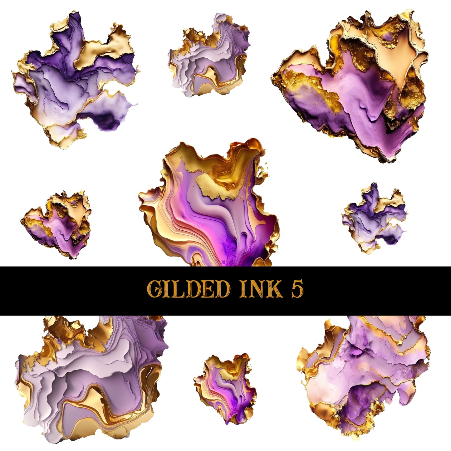 Gilded Ink UV DTF Decal Sheets 5 Designs