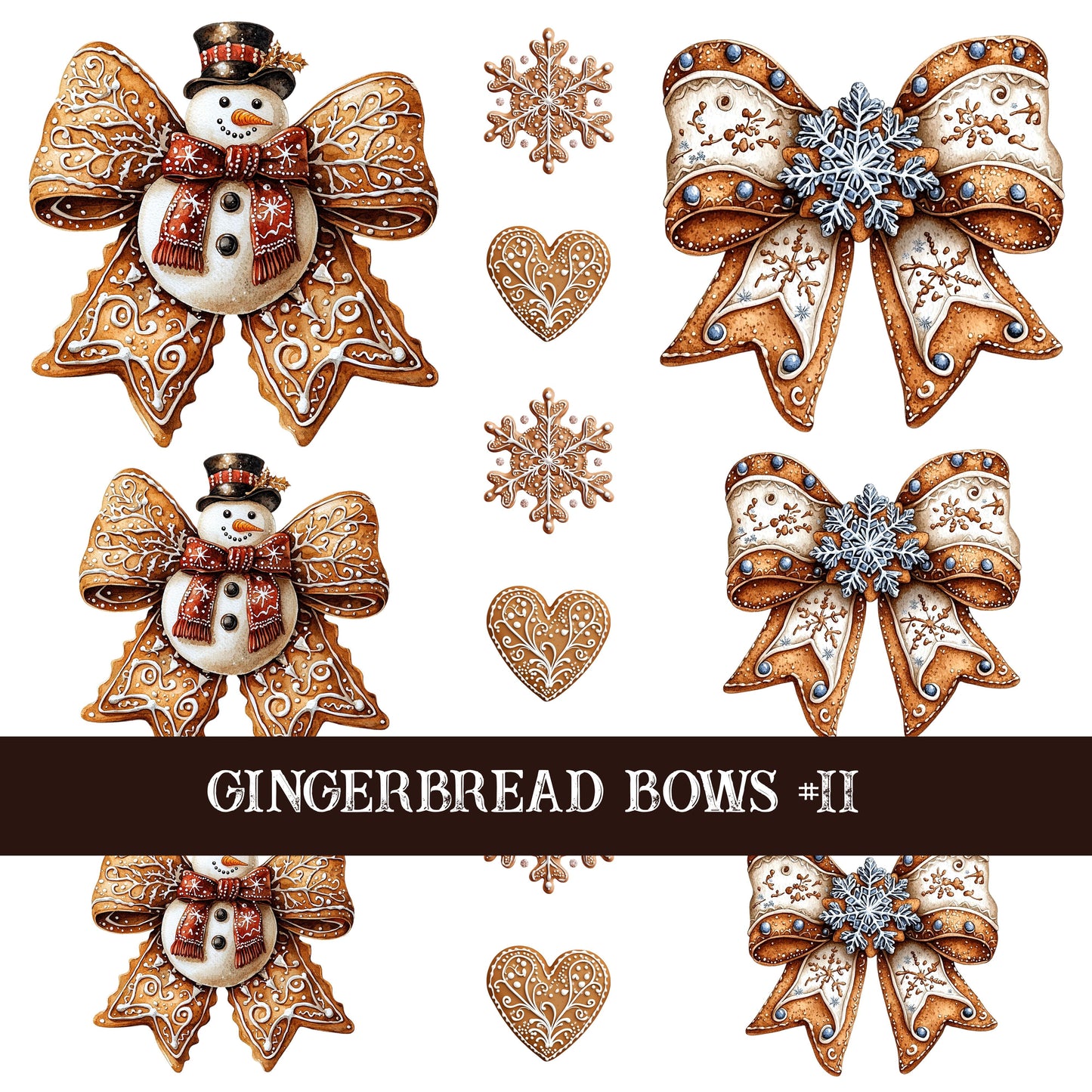 Gingerbread Bow Collection Decal sheets-12 styles
