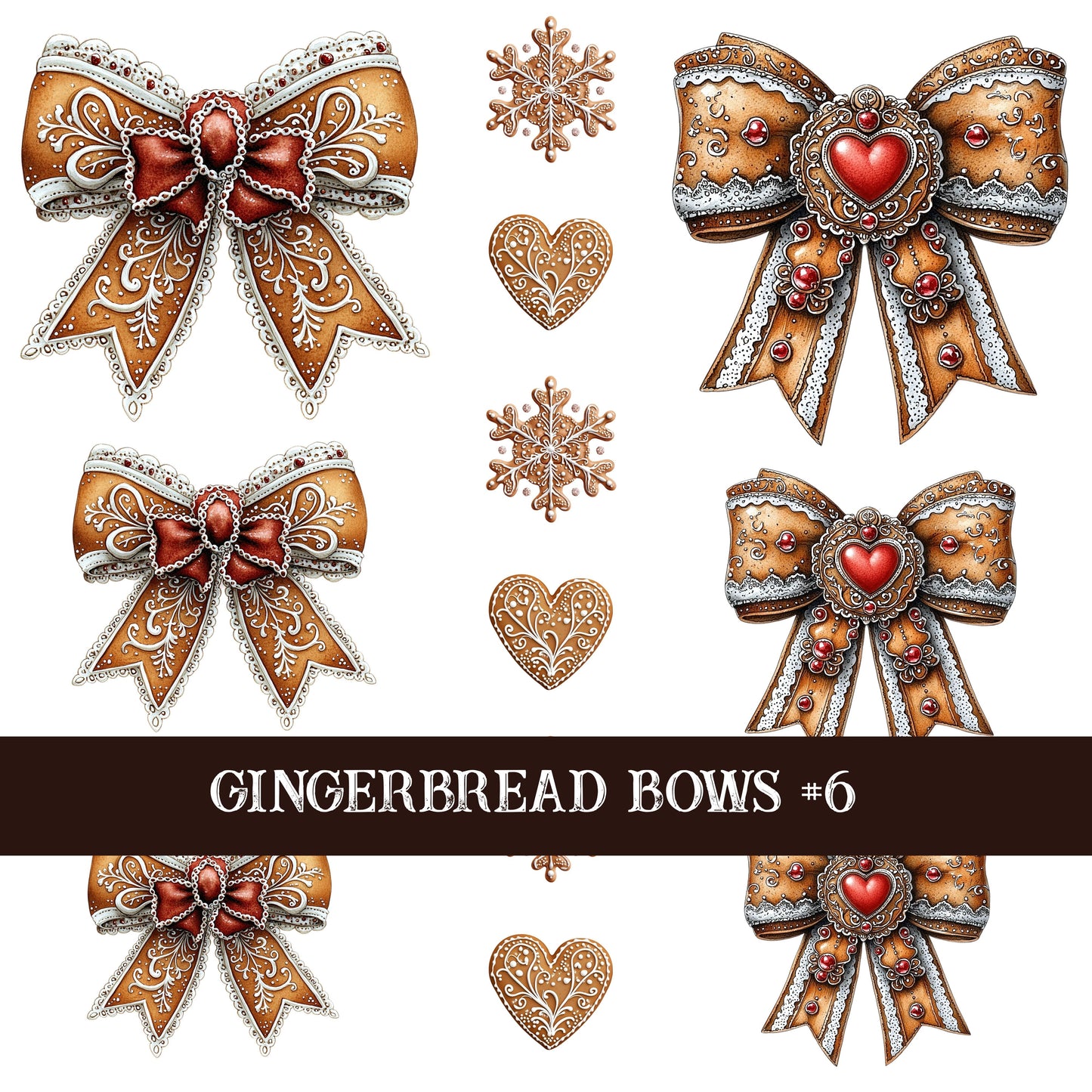 Gingerbread Bow Collection Decal sheets-12 styles