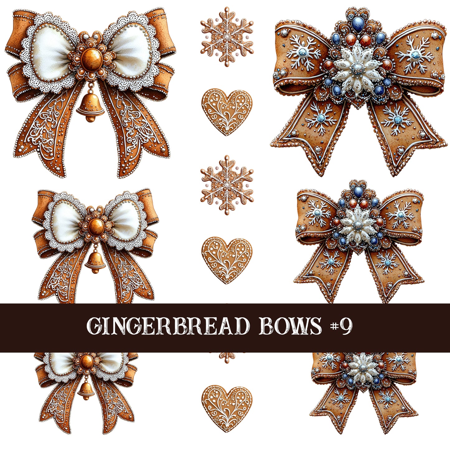 Gingerbread Bow Collection Decal sheets-12 styles