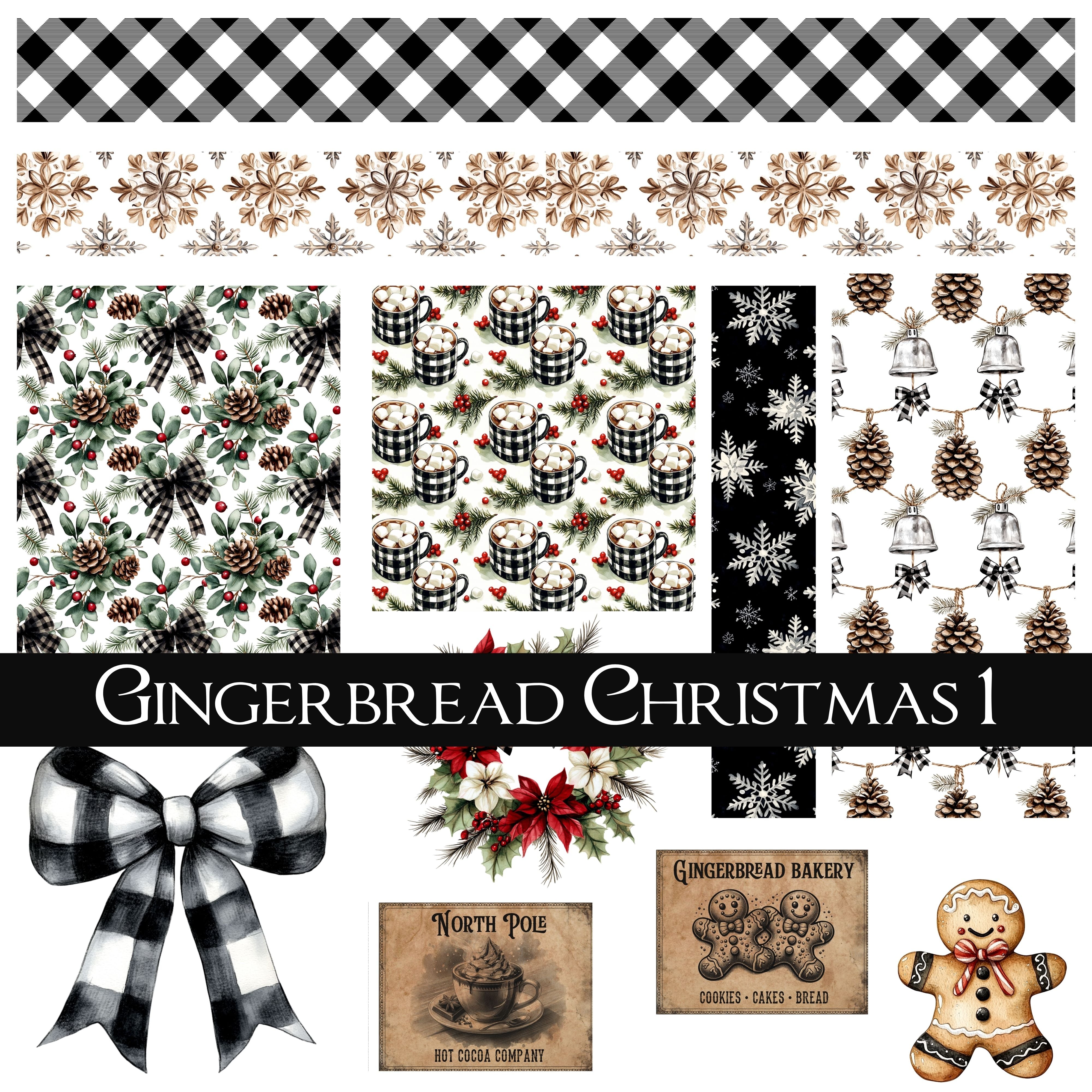 Gingerbread Christmas UV DTF Decal Sheets 4 design options – 3D Undercover