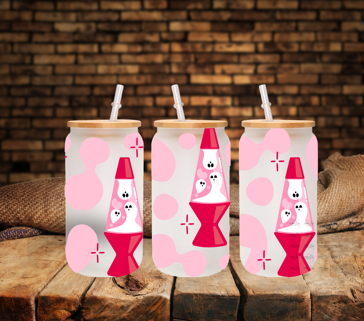 Groovy Ghosts - UV DTF 16oz Libbey wrap