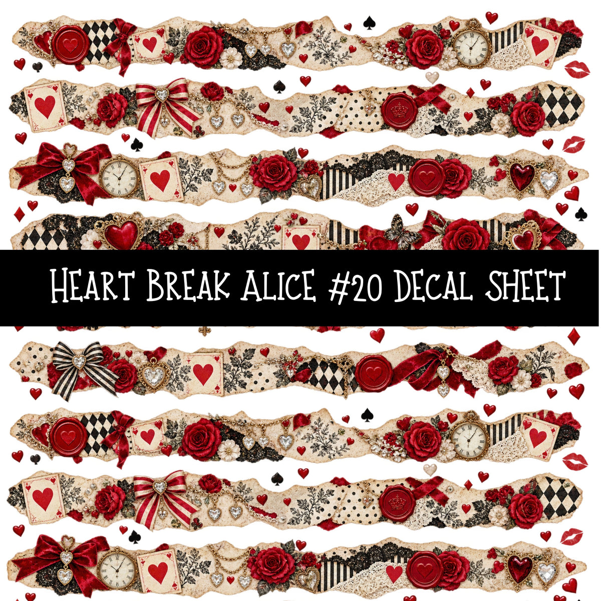Heartbreak Alice UV DTF Decal sheets 20 Designs available