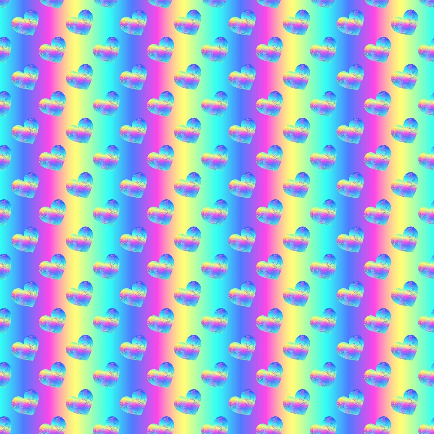 Bright Rainbow Printed Hearts - Adhesive Vinyl Sheets
