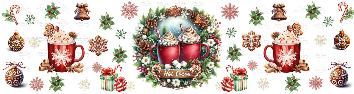 Hot Cocoa Shop - UV DTF Bucket and jar wraps