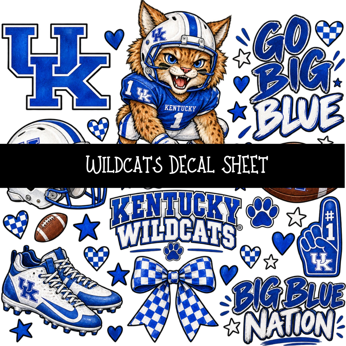 Wildcats UV DTF Decal sheet