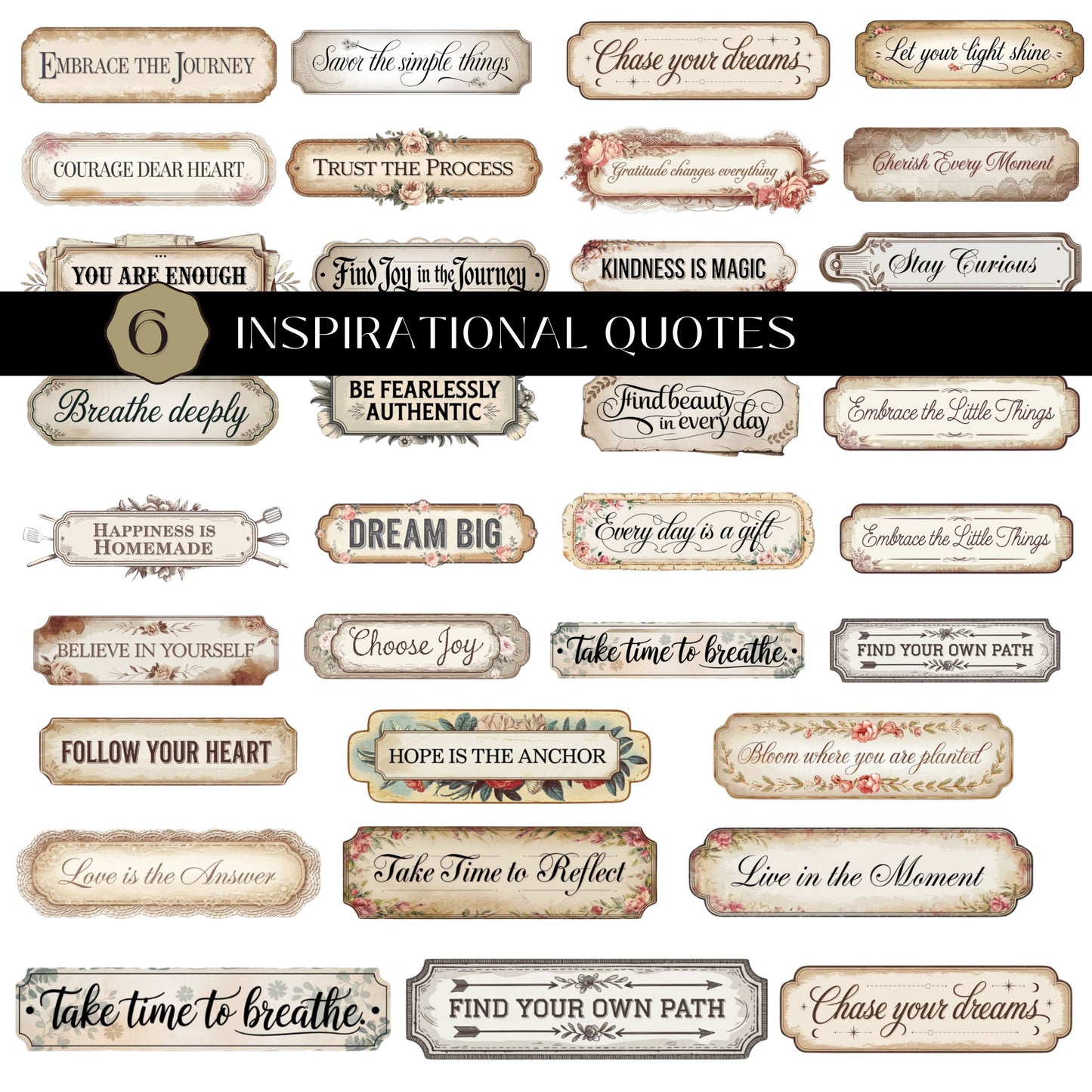 Inspirational Quotes #6 UV DTF Decal Sheet