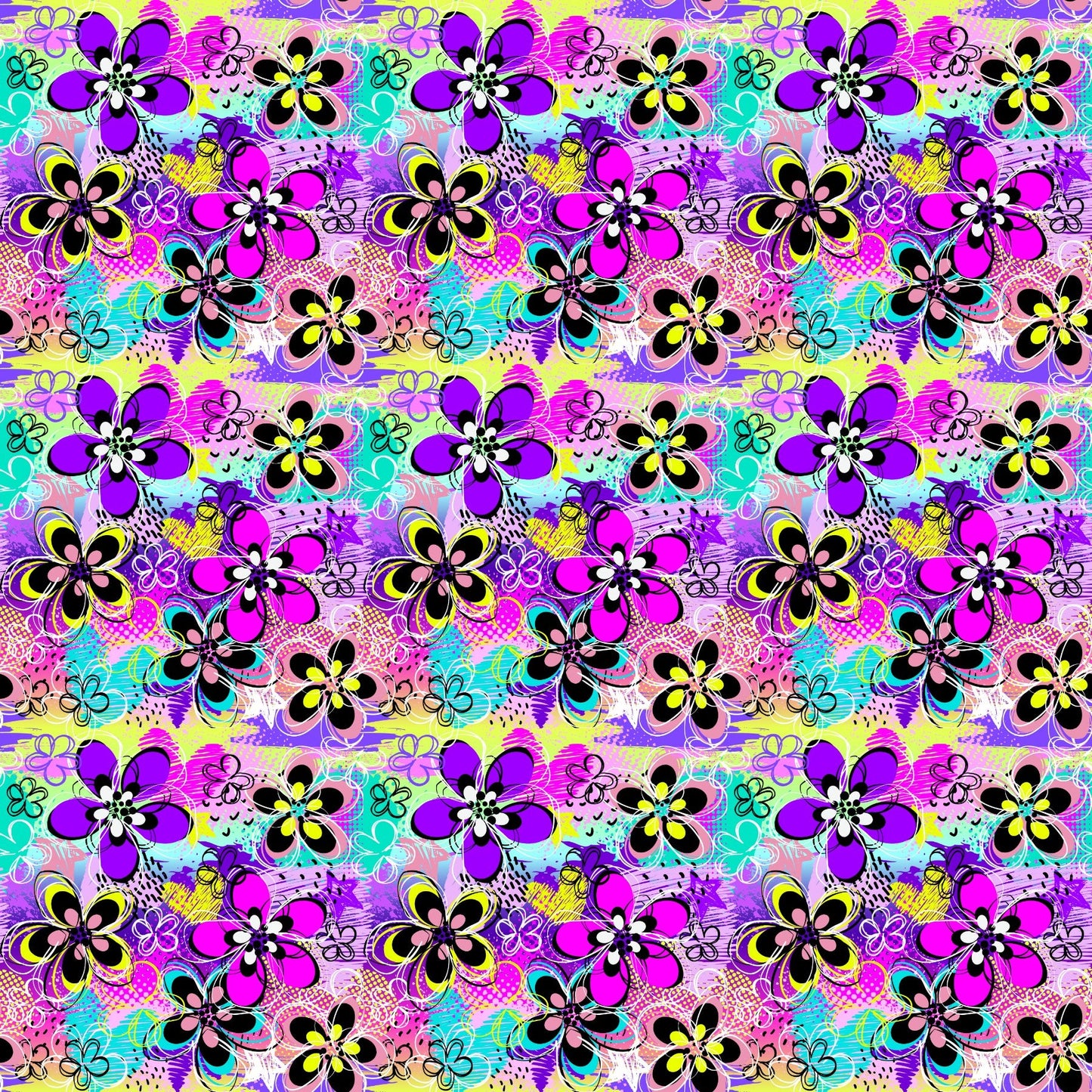 In Your Face Flowers - Adhesive Vinyl Sheets