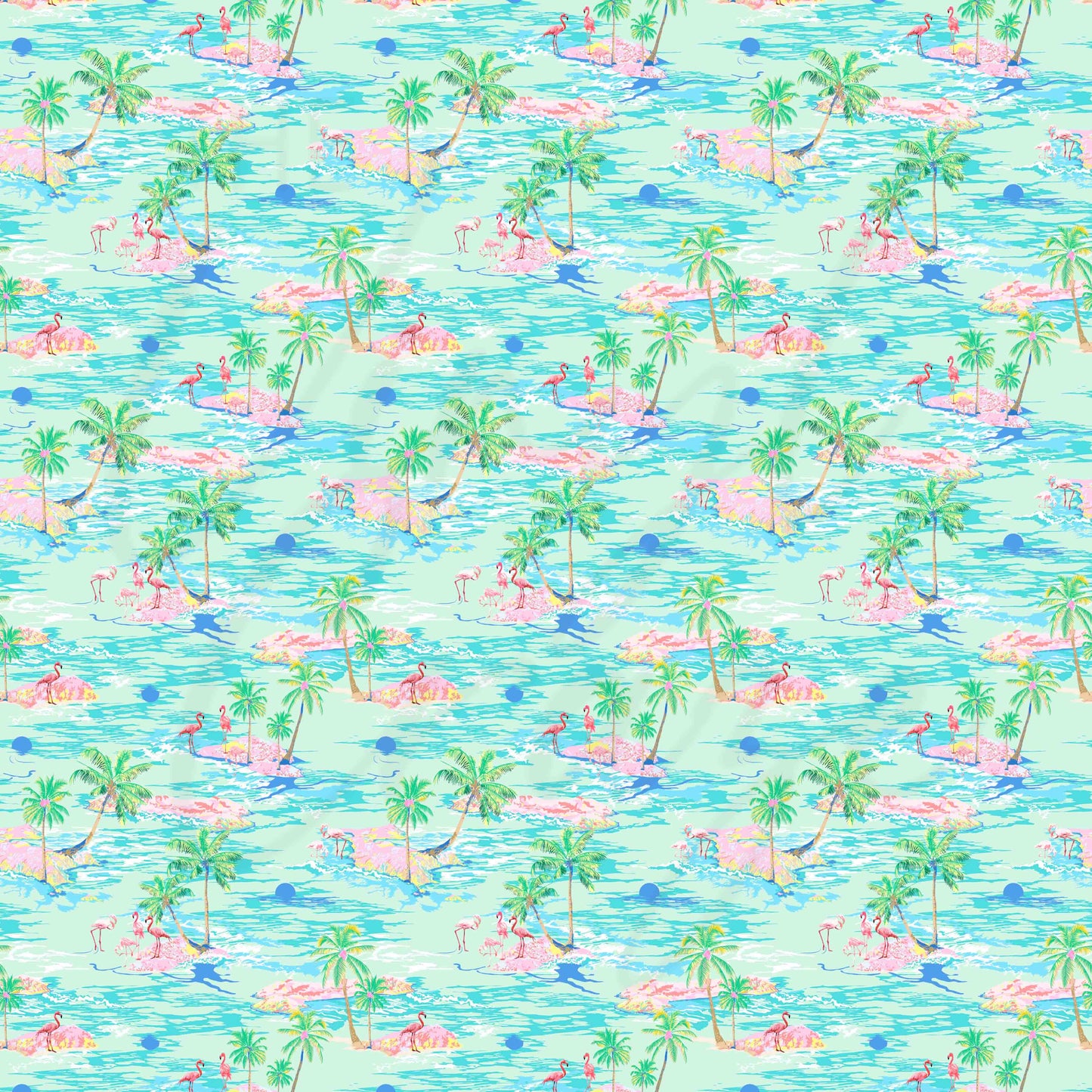 Island Flamingos- Adhesive Vinyl Sheets