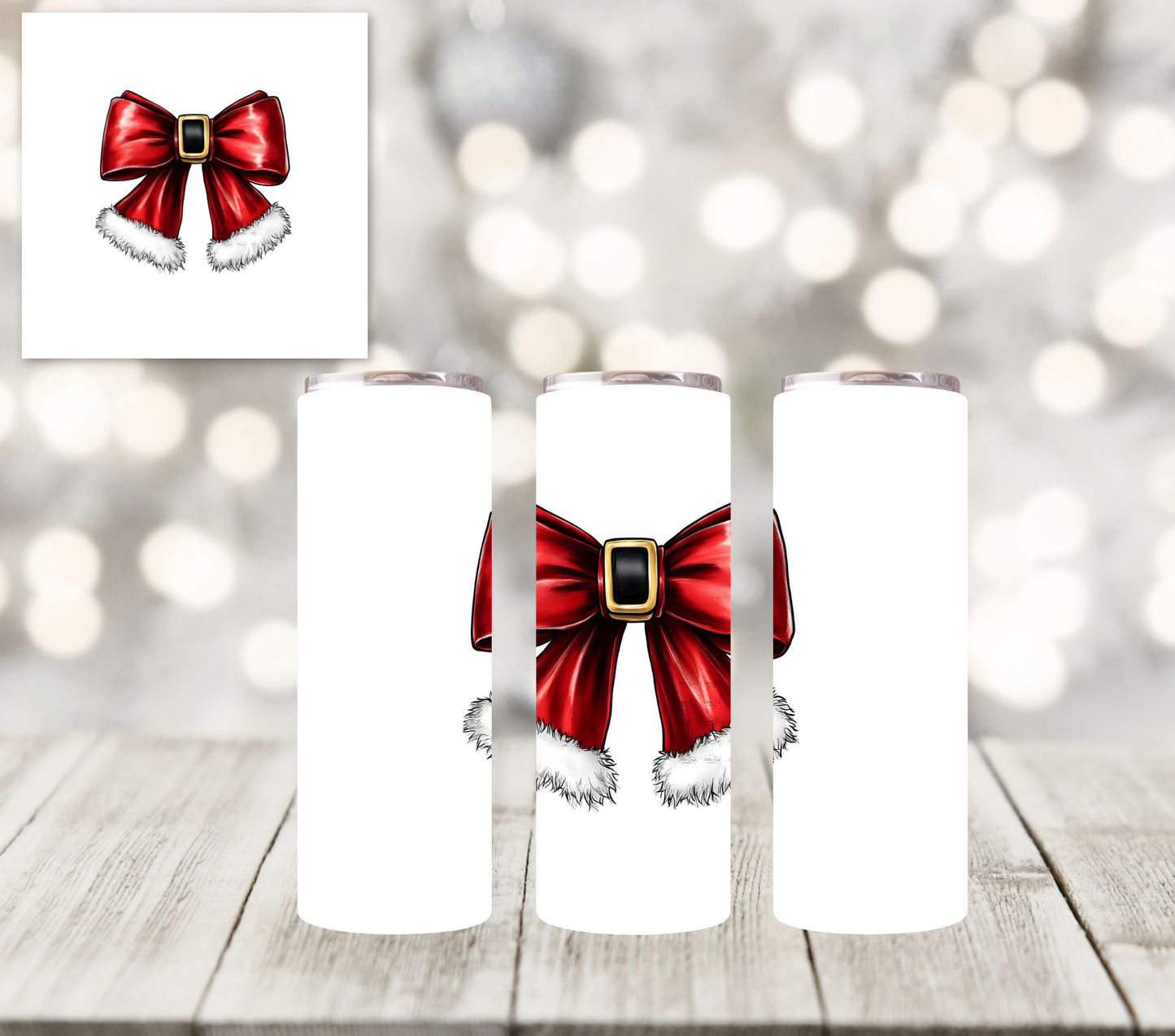 Santa Bow - UV DTF Decal