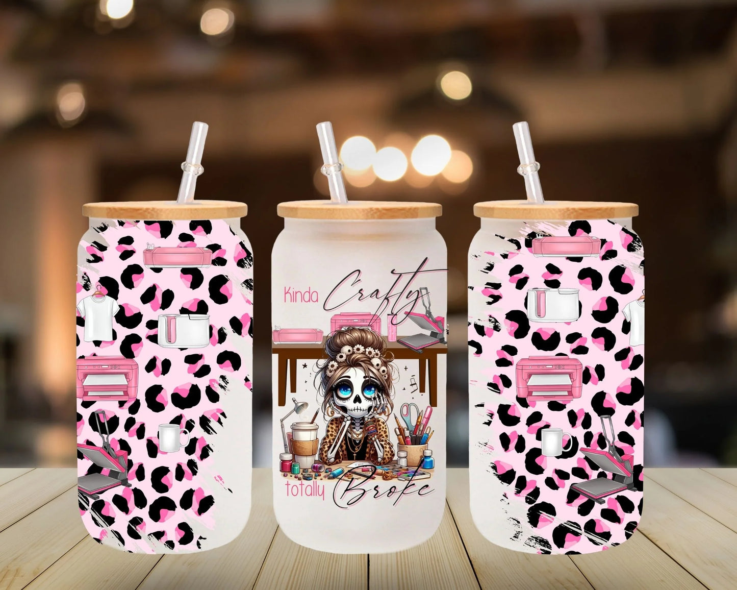 Kinda Crafty Totally Brok - UV DTF 16oz Libbey wrap
