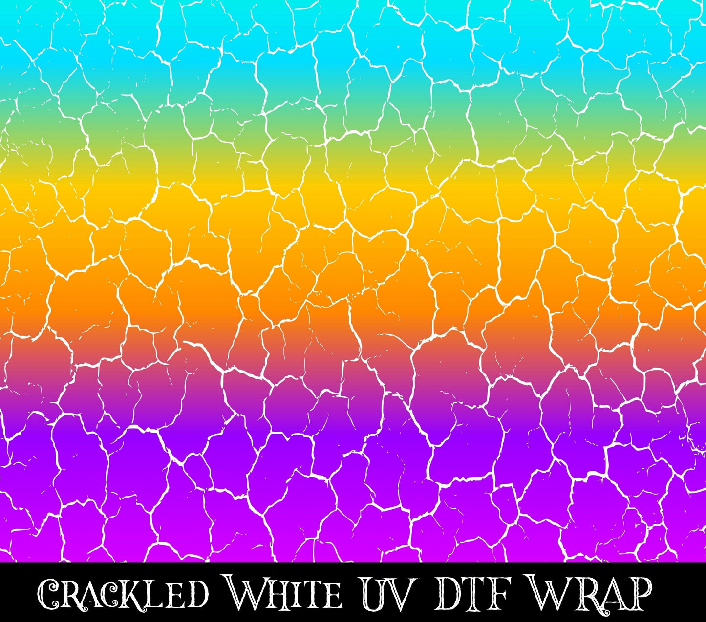 Crackled white UV DTF tumbler wraps