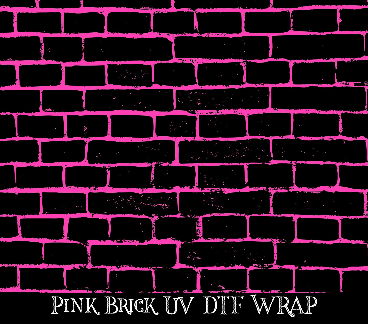 Pink Brick UV DTF tumbler wraps