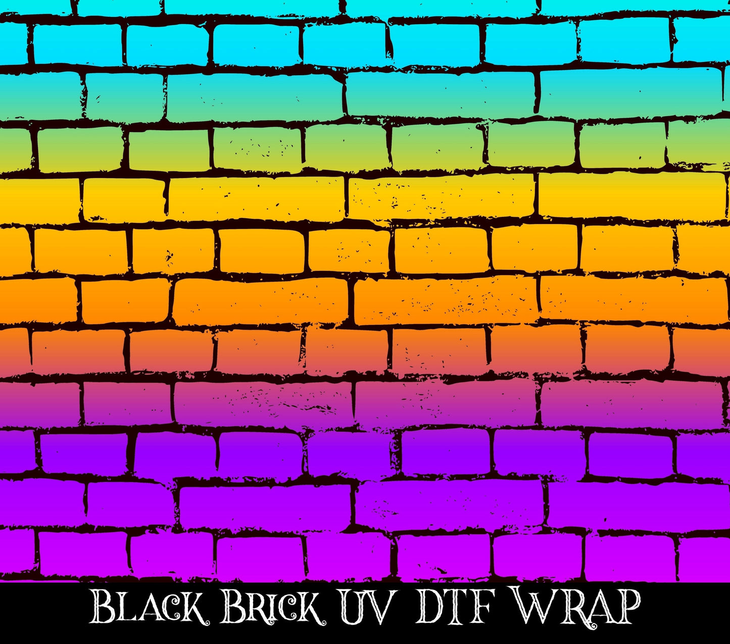 Black Brick UV DTF tumbler wraps