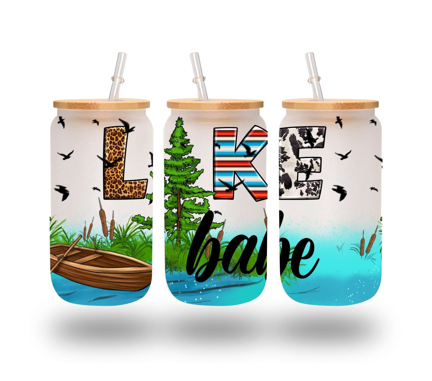 Lake Babe - UV DTF 16oz Libbey wrap