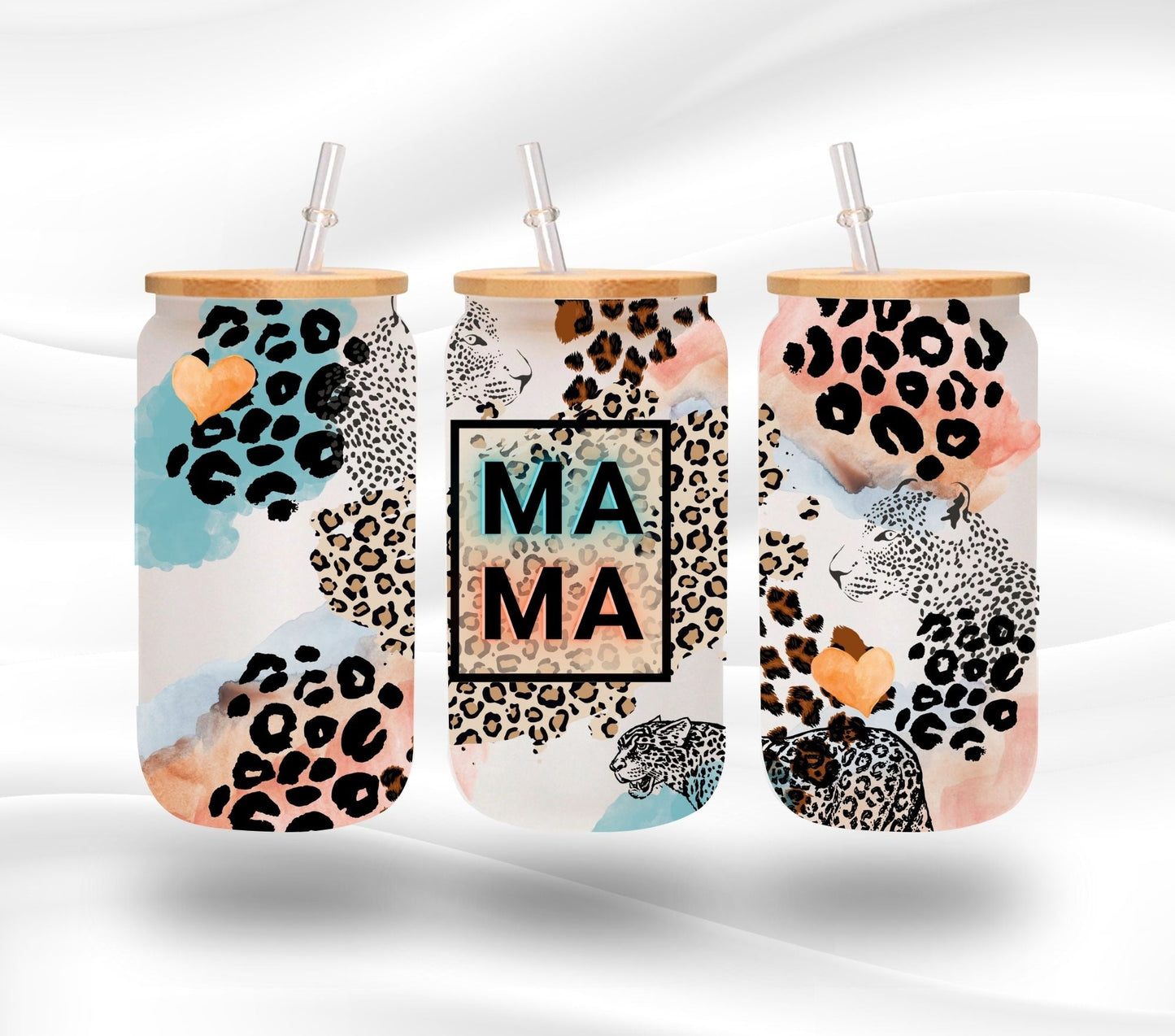 Leopard Mama - UV DTF 16oz Libbey wrap