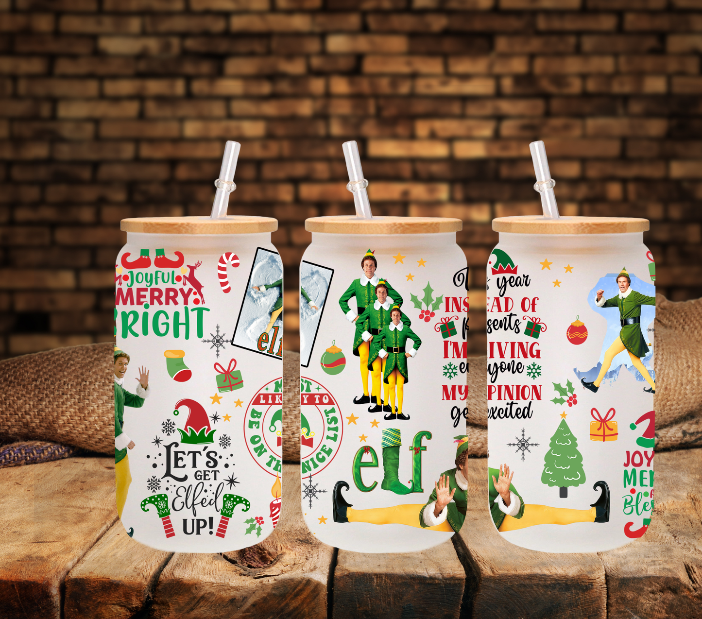 Let's Get Elfed up - UV DTF 16oz Libbey wrap