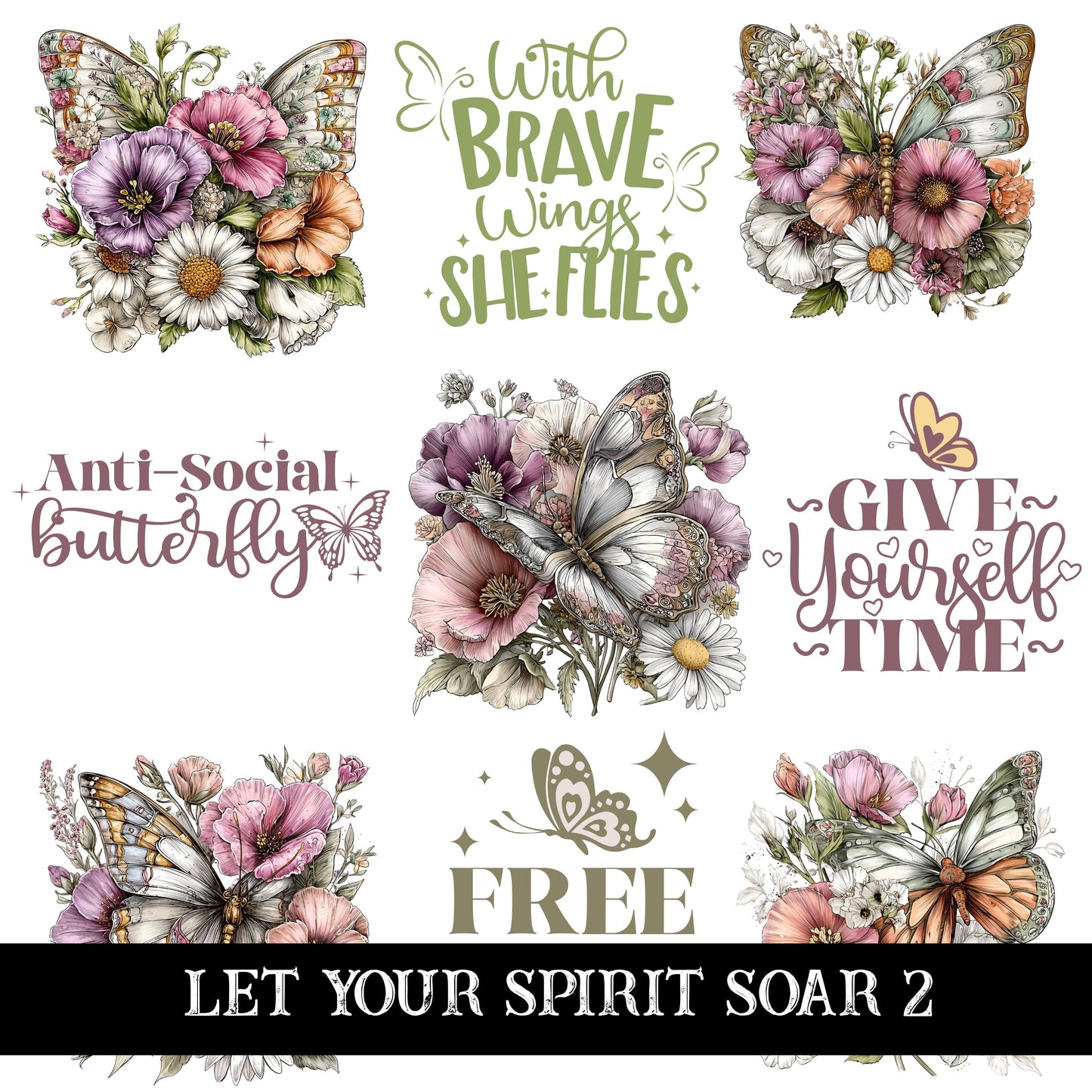 Let your spirit soar UV DTF Decal Sheets 2 design options