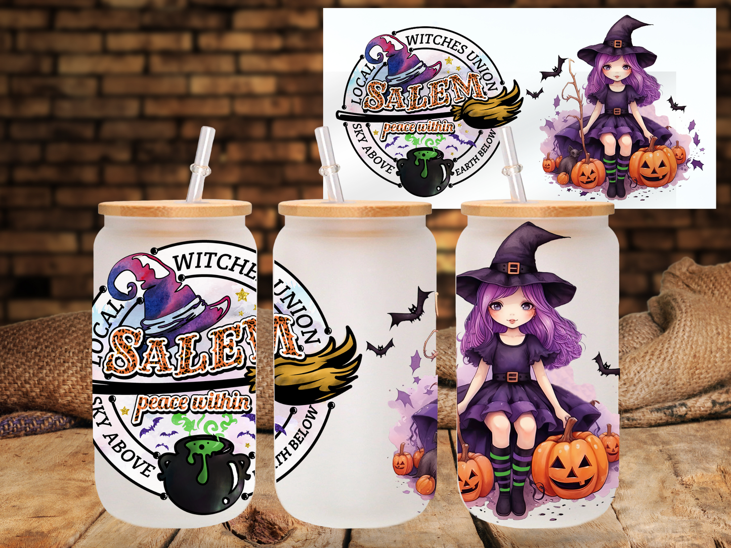 Local Witches Union - UV DTF 16oz Libbey wrap
