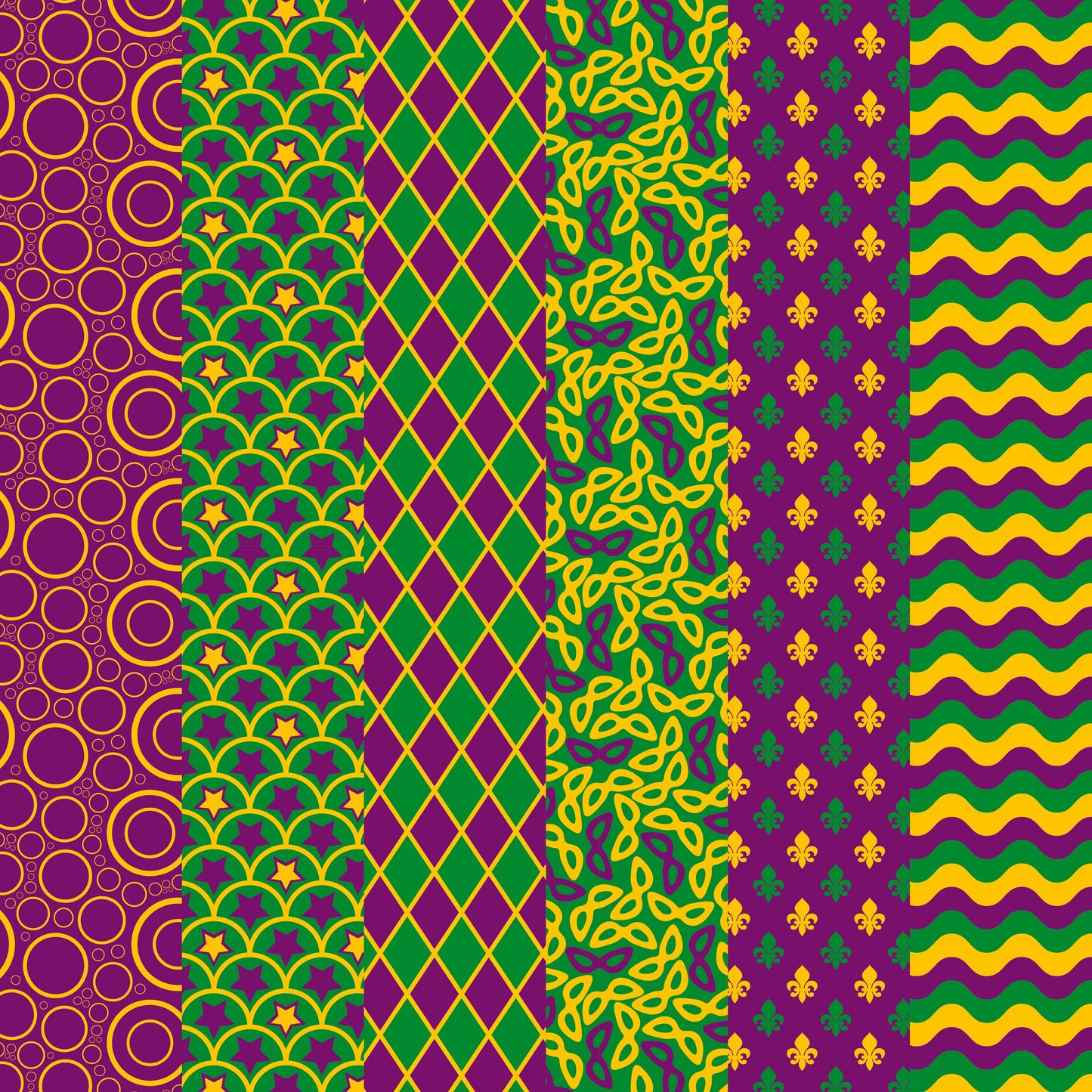 Mardi Gras - Adhesive Vinyl 12x12 Sheets - 6 Pack