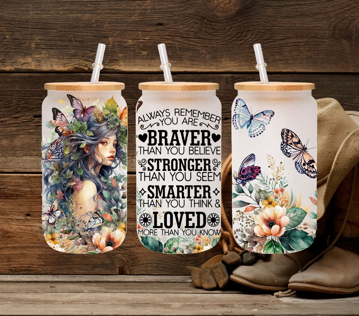 Braver than you believe - UV DTF 16oz Libbey wrap