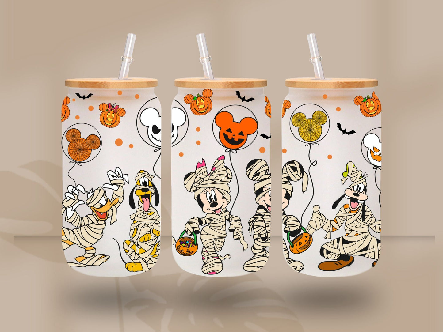 Mouse Halloween - UV DTF 16oz Libbey wrap