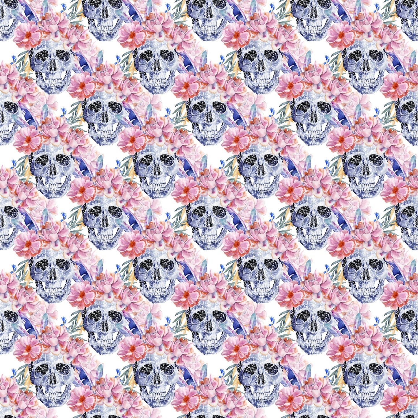 Paisley Skulls - Adhesive Vinyl Sheets