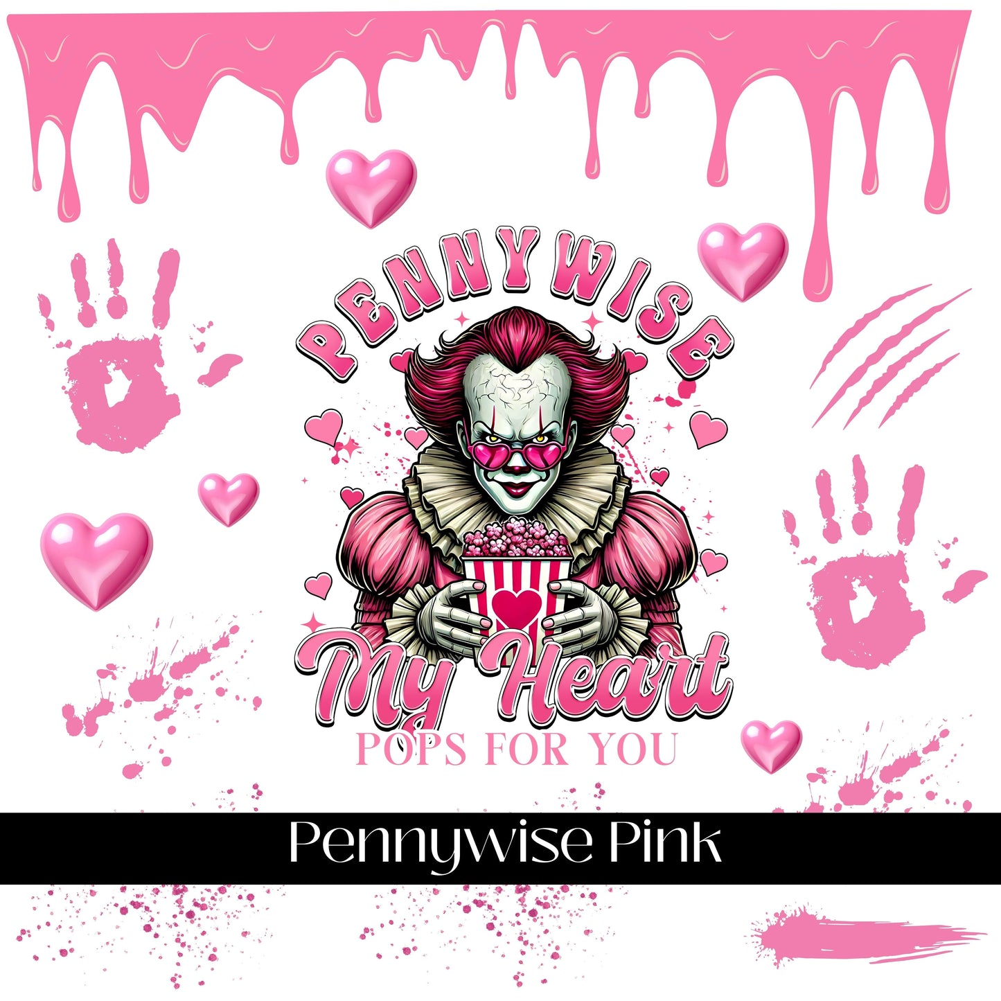 Pennywise Pink UV DTF Decal Sheet