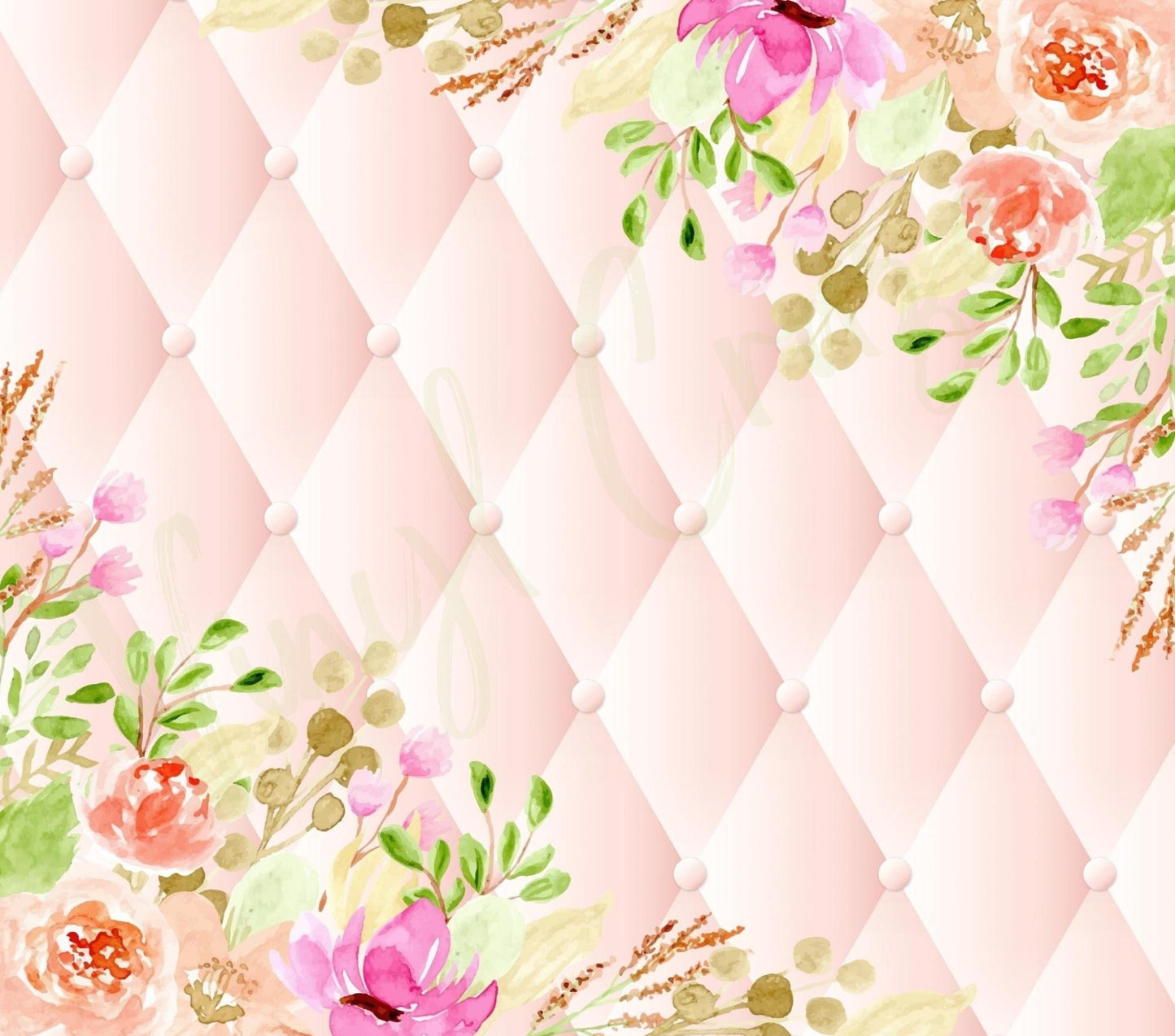 Watercolor Pink Floral Tufted Wrap