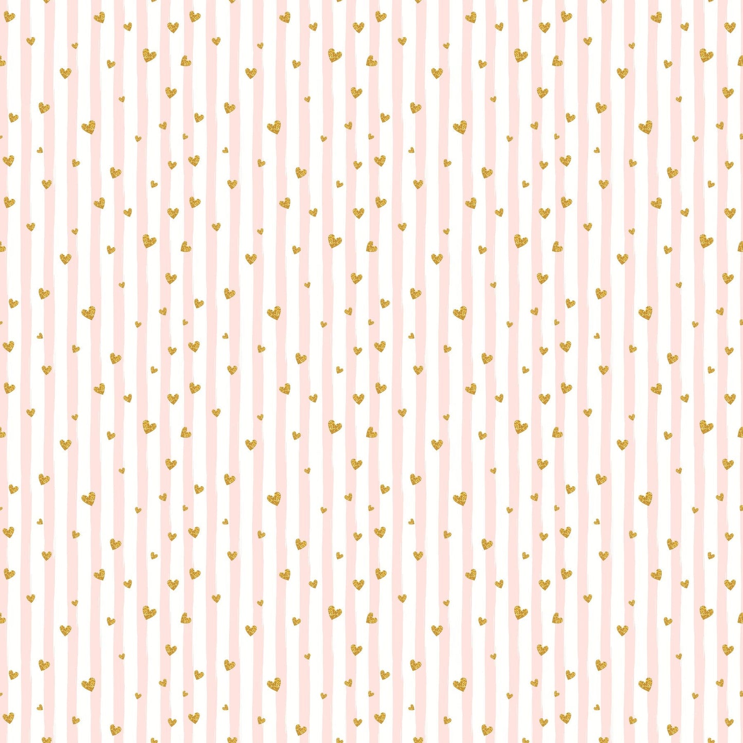 Pink Stripes And Gold Hearts - Adhesive Vinyl Sheets