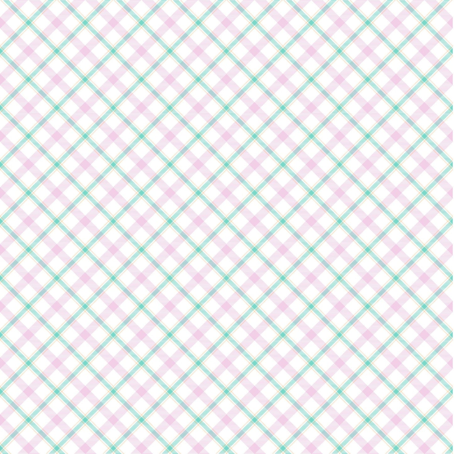 Pink And Teal Plaid - Adhesive Vinyl sheets