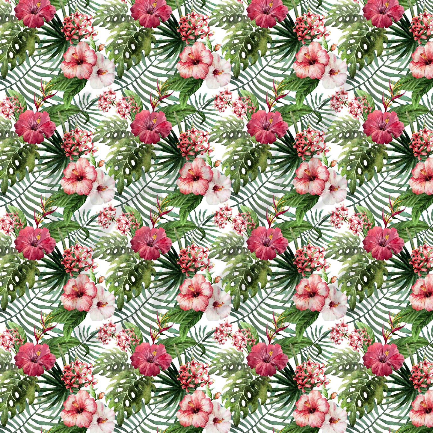 Pink and White Tropical Florals - Adhesive Vinyl Sheets