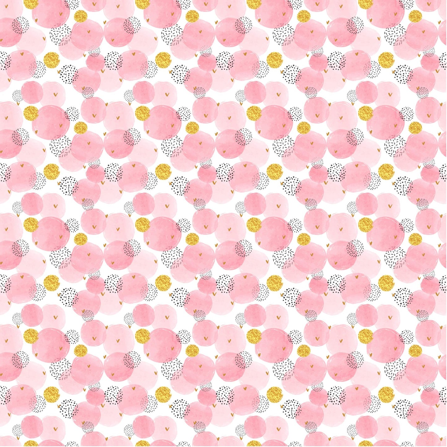 Pink And Gold Circles - Adhesive Vinyl Sheets