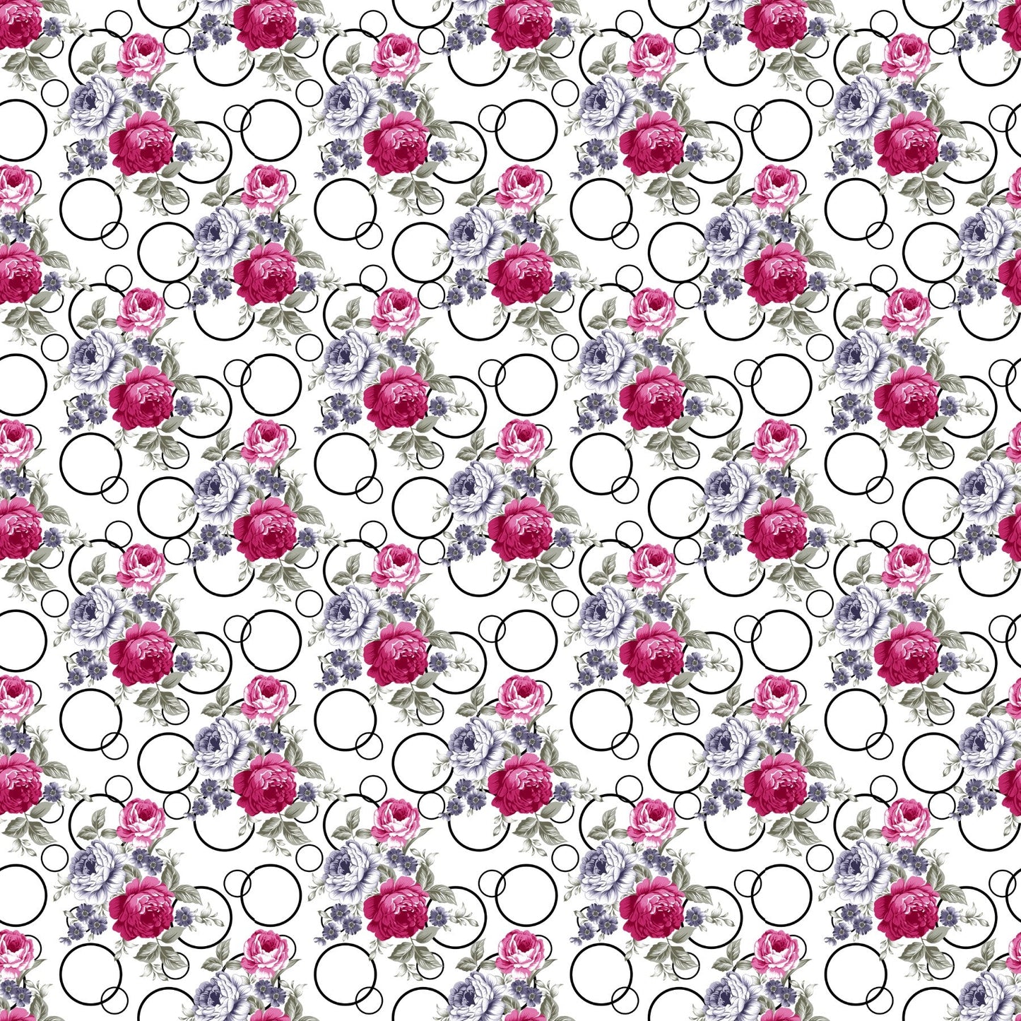 Roses And Circles - Adhesive Vinyl Sheets