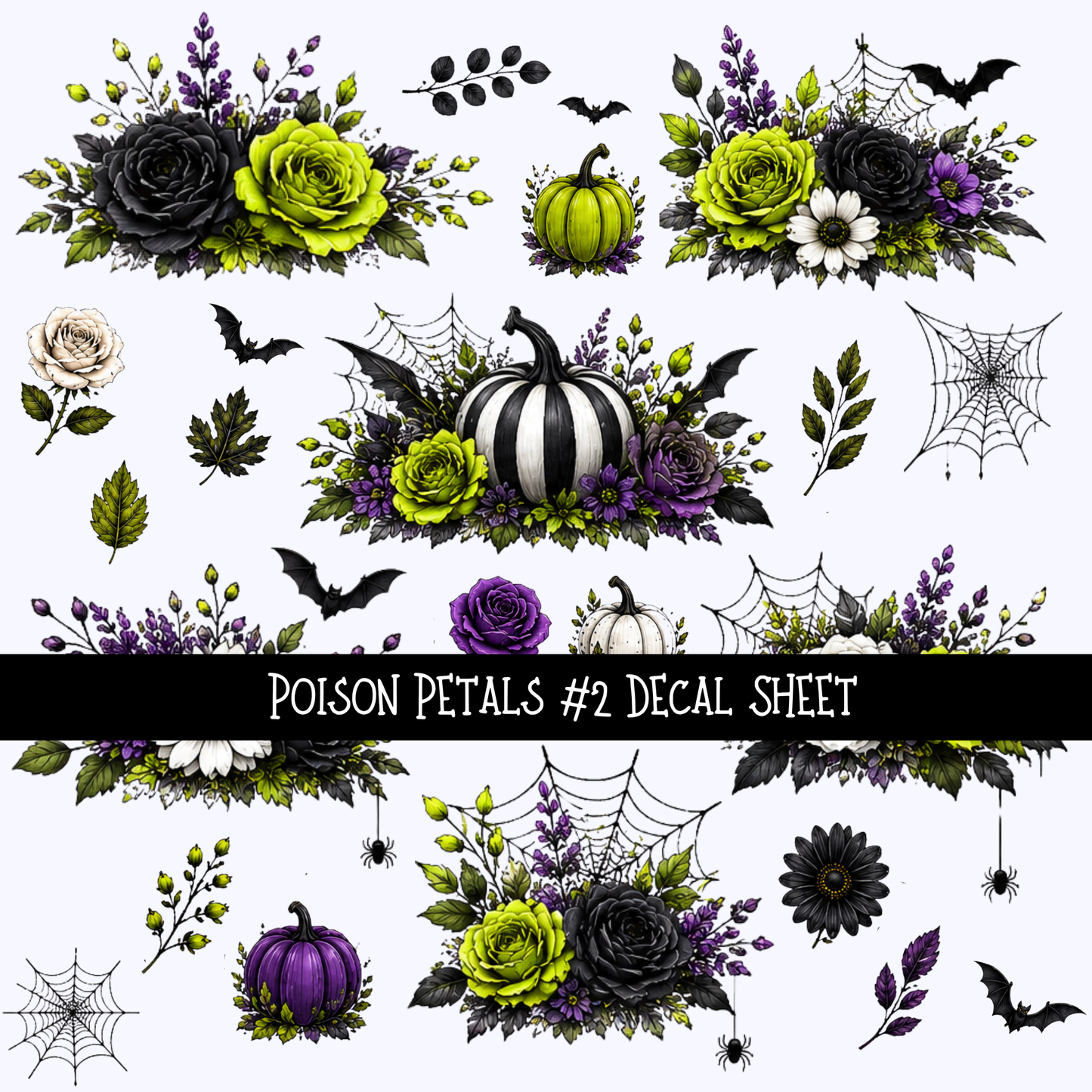 Poison Petals - UV DTF Decal sheet 2 varriants
