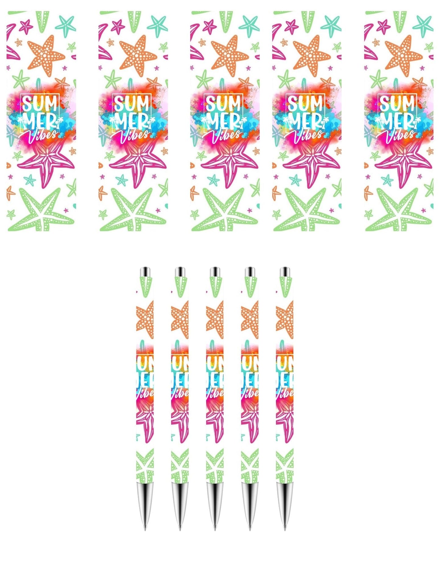 Summer Vibes - UV DTF Pen wraps - set of 5