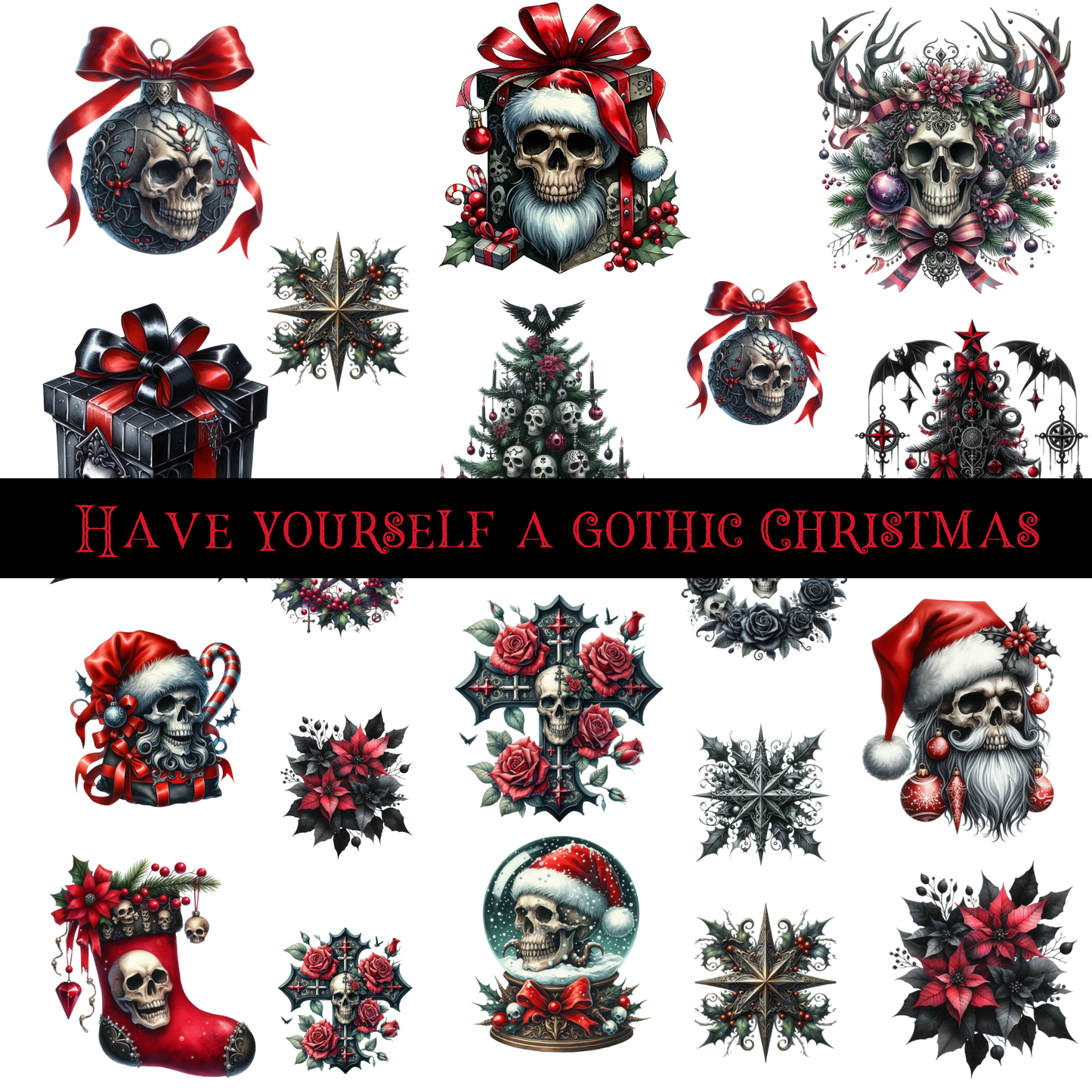 Have Yourself a Gothic Christmas - UV DTF Decal Sheet