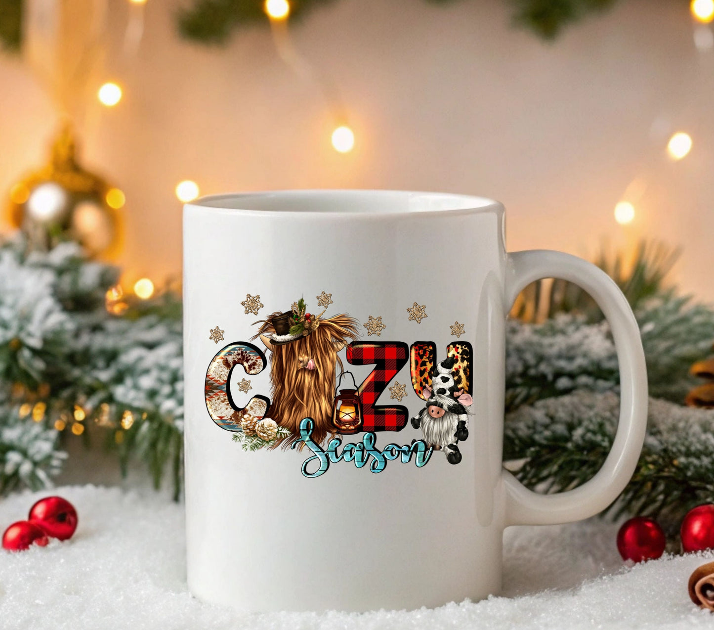 Cozy Season Highland UV DTF Decals