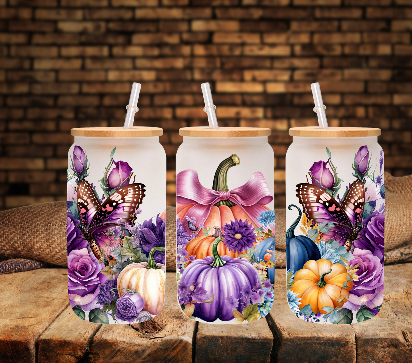 Fall Pumpkins - UV DTF 16oz Libbey wraps- 5 variants